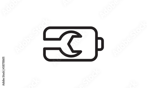 repair battery logo. electrical logo design vector