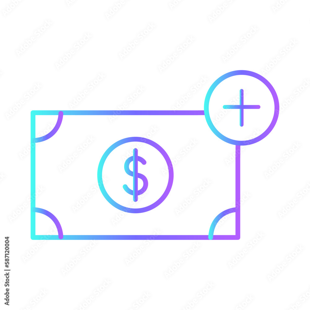 money finance icon with purple blue outline style. finance, business, calculator, money, set, icon, bank. Vector illustration money finance icon with purple blue outline style. finance, business, calculator, money, set, icon, bank. Vector illustration