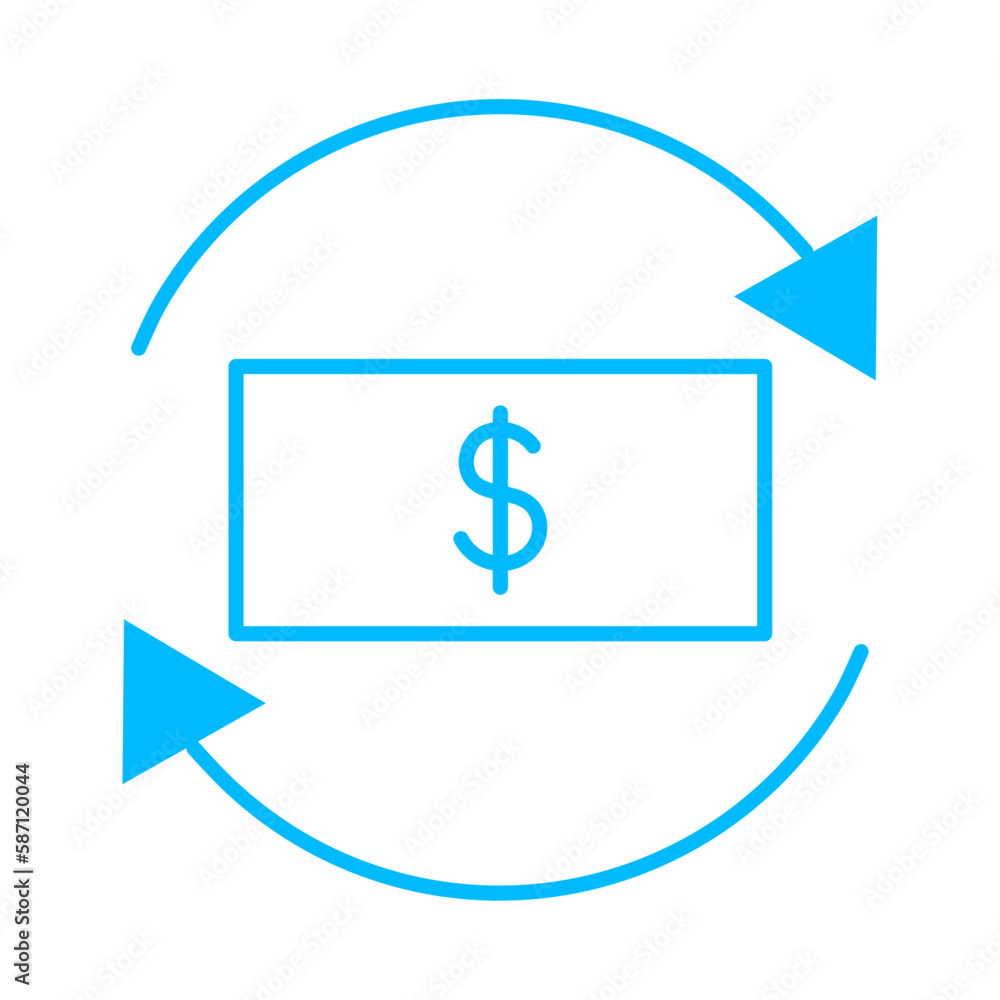 money finance icon with blue outline style. icon, business, finance, sign, symbol, vector, line. Vector illustration money finance icon with blue outline style. icon, business, finance, sign, symbol, vector, line. Vector illustration