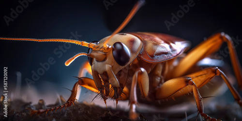amazing macro photography of a cockroach, close up © Fernando