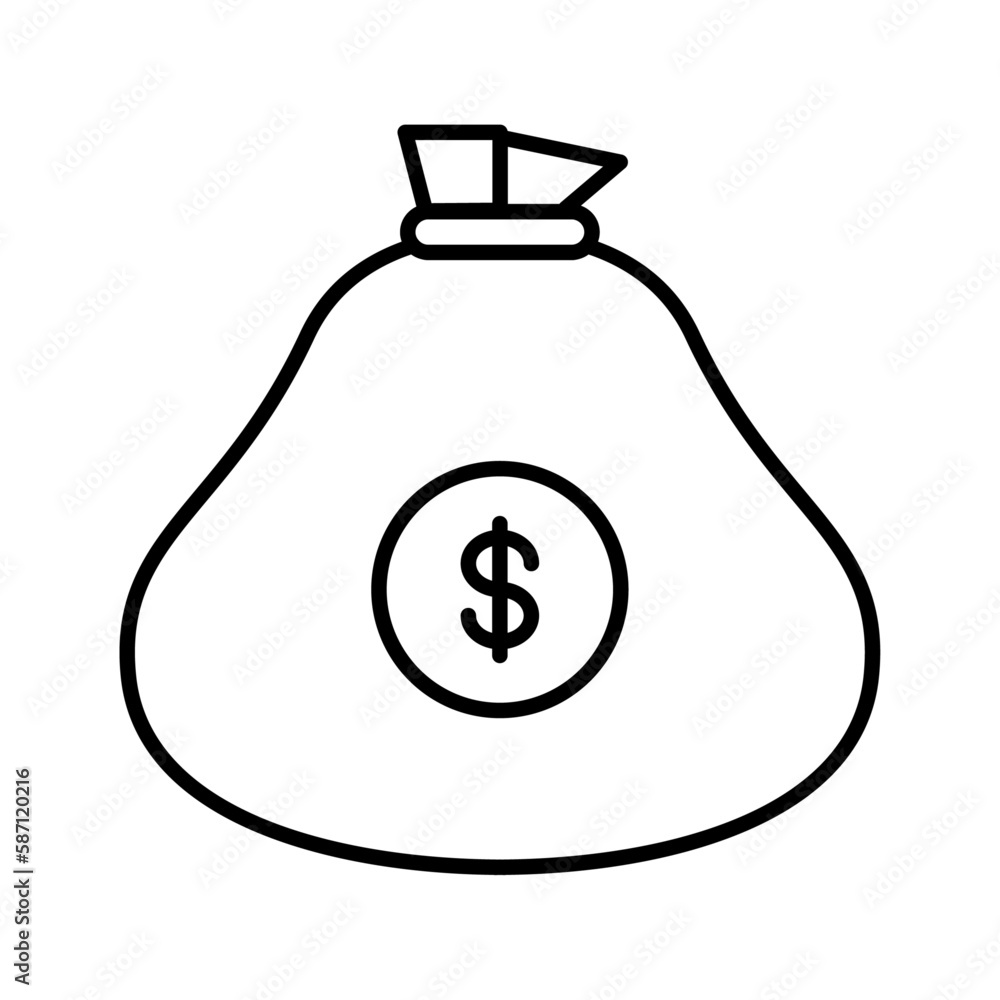 money finance icon with black outline style. icon, business, finance, sign, symbol, vector, line. Vector illustration money finance icon with black outline style. icon, business, finance, sign, symbol, vector, line. Vector illustration