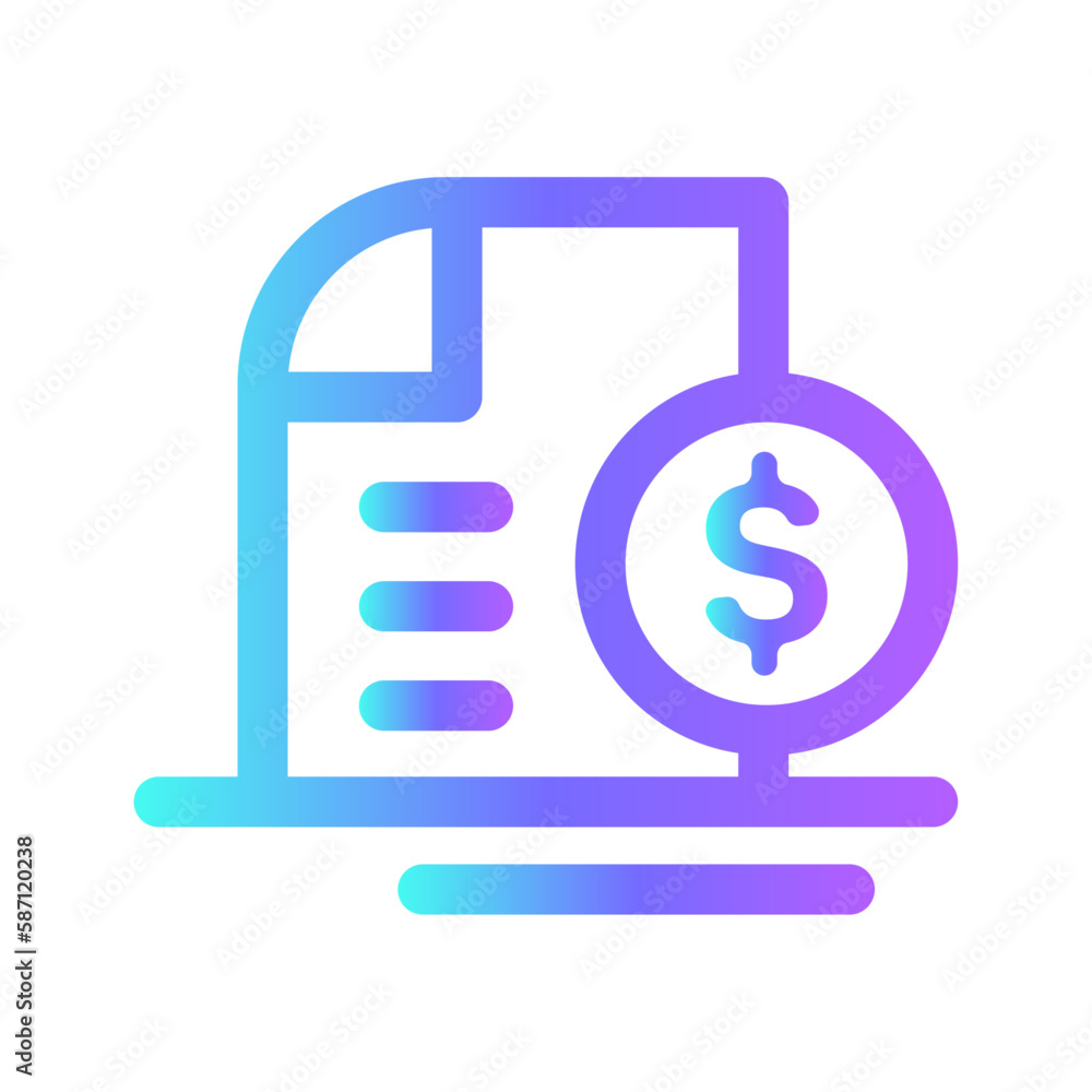document finance icon with purple blue outline style. icon, business, finance, sign, symbol, vector, line. Vector illustration document finance icon with purple blue outline style. icon, business, finance, sign, symbol, vector, line. Vector illustration
