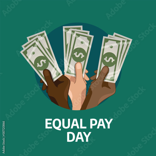vector graphic of equal pay day day good for equal pay day celebration. flat design. flyer design.flat illustration.
