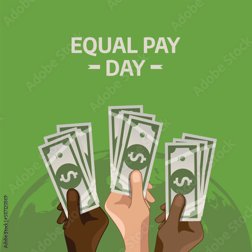 vector graphic of equal pay day day good for equal pay day celebration. flat design. flyer design.flat illustration.
