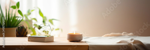 relaxation concept background  tools  calm  horizontal layout banner with copy space  generative ai
