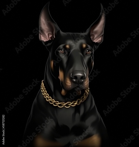 portrait of a black dog style