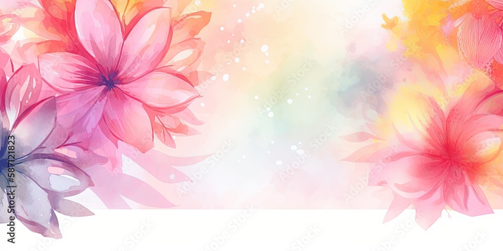Watercolor floral background Generative Art