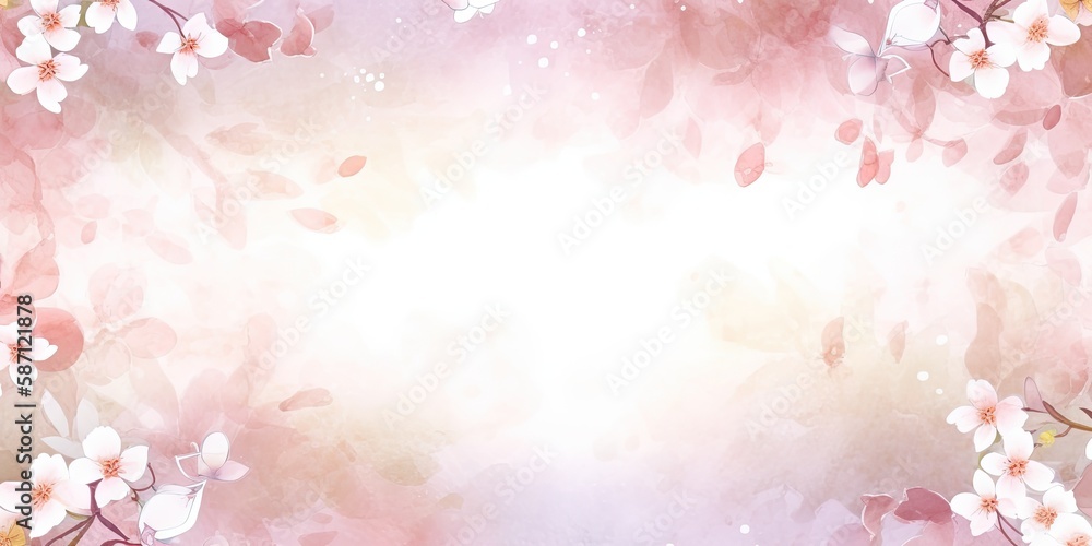 Fototapeta premium Watercolor Floral background Generative Art