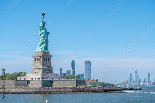 Statue of Liberty during sunny day in New York. Symbol freedom of the USA. © dima