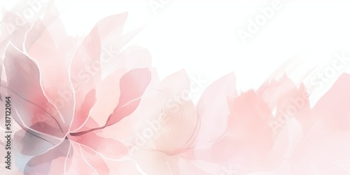 Watercolor pink floral background Generative Art