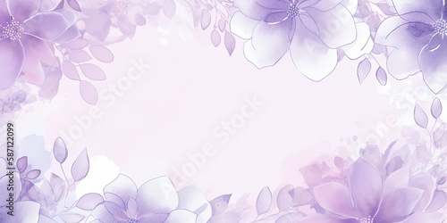 Watercolor purple floral background Generative Art
