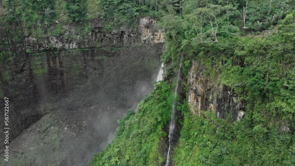 Aerial view of the Coban Sriti waterfall in East Java, Indonesia Aerial view of the Coban Sriti waterfall in East Java, Indonesia