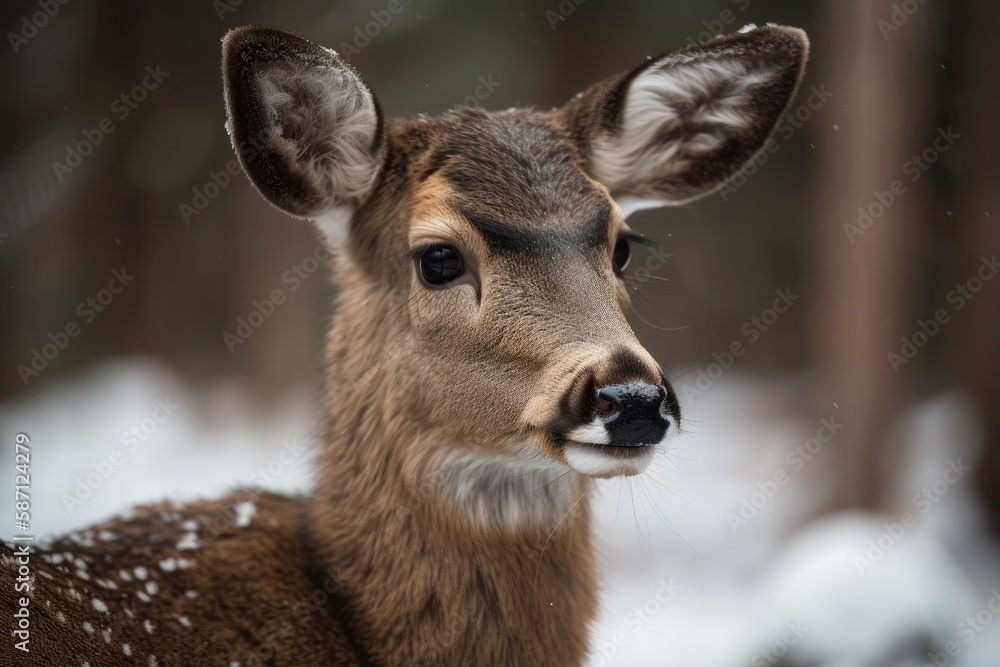 Whitetail Deer Juvenile. Generative AI