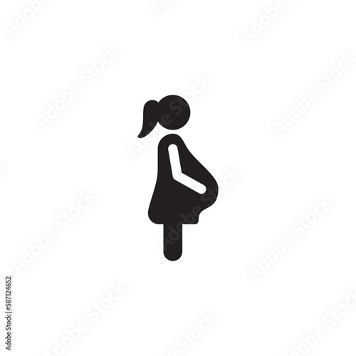 simple flat pregnant icon design, pregnancy symbol vector