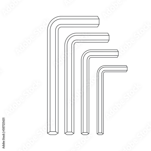 Allen keys icon vector