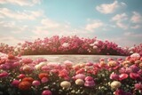 colorful wildflowers blooming in a field. Generative AI