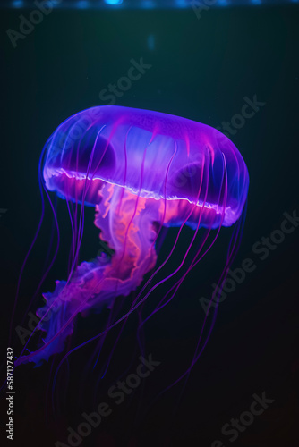 Amazing photography of a neon and fluorescent jellyfish © Fernando