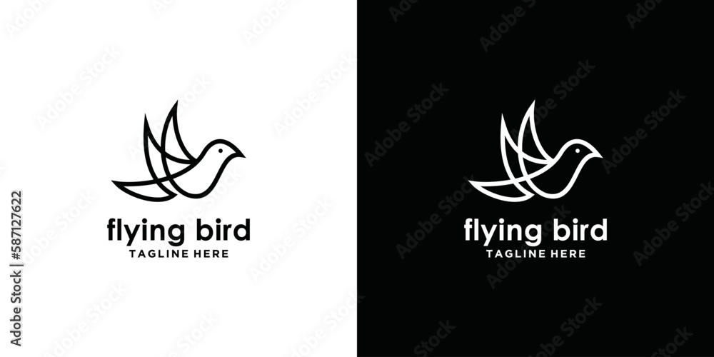 flying bird logo icon template vector illustration flying bird logo icon template vector illustration