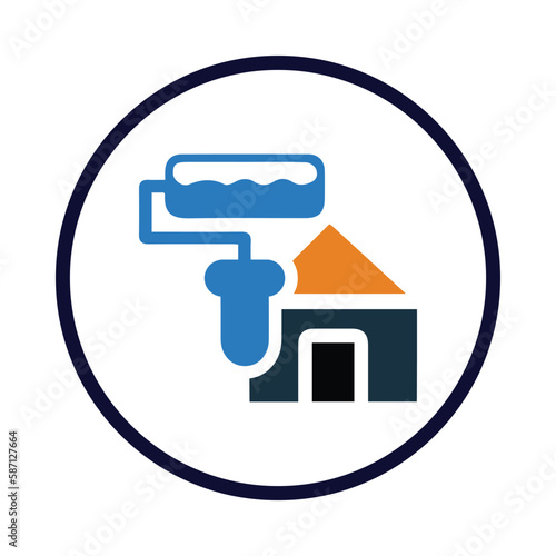 house, home, painting , brush, roll brush, painting brush , house painting icon