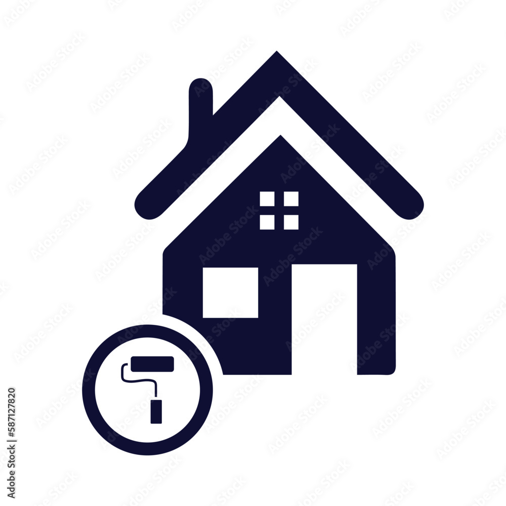 house, home, painting , brush, roll brush, painting brush , house painting icon house, home, painting , brush, roll brush, painting brush , house painting icon
