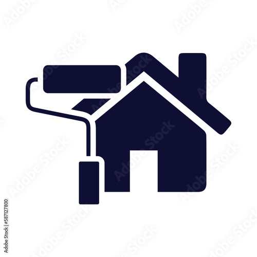 house, home, painting , brush, roll brush, painting brush , house painting icon