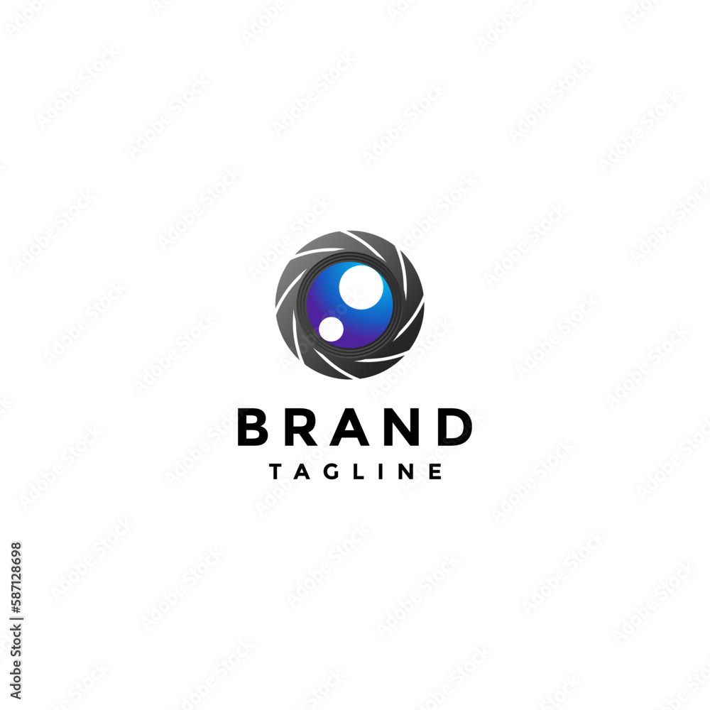 Shutter Lens Eyes Logo Design. Simple Shutter Camera With Lens In The Center. Shutter Lens Eyes Logo Design. Simple Shutter Camera With Lens In The Center.