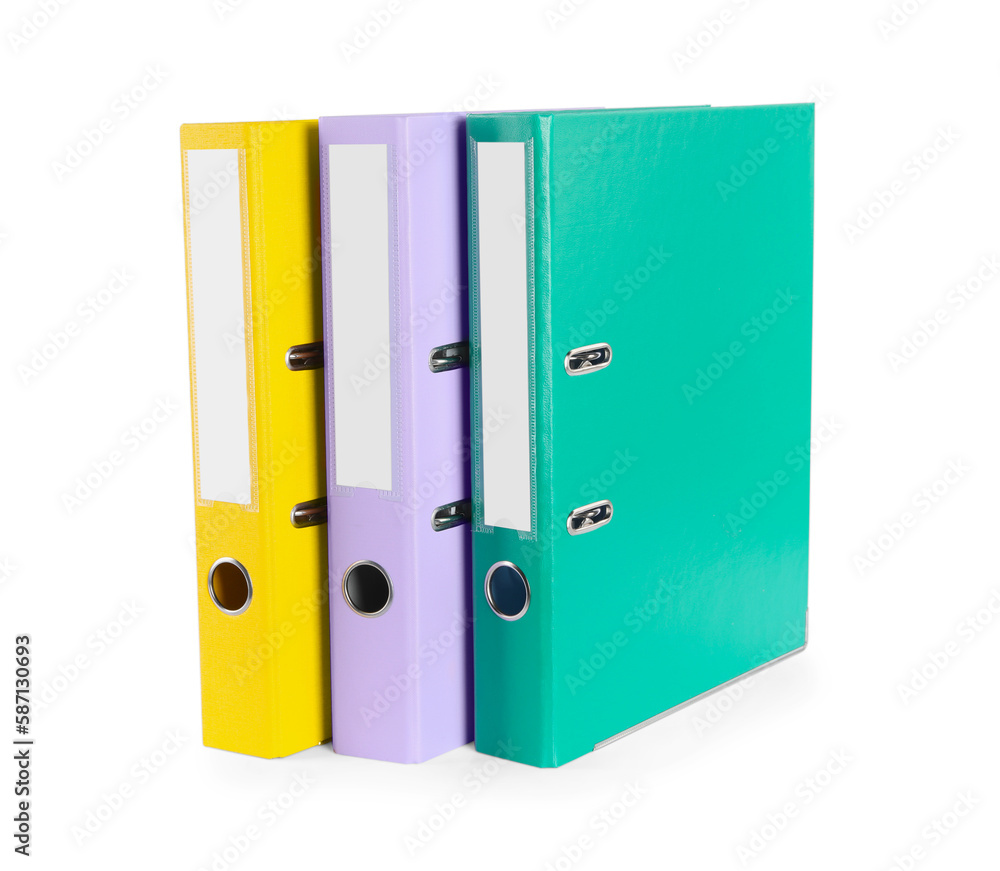 Many bright office folders isolated on white Many bright office folders isolated on white