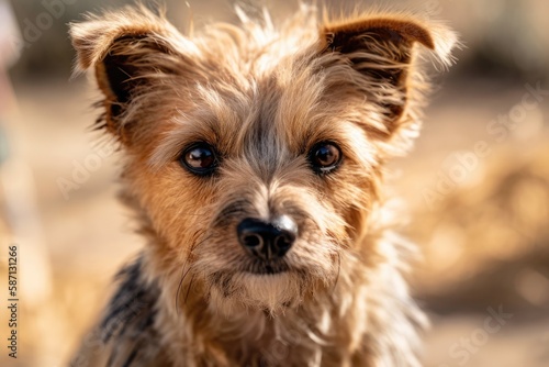 Little Terrier, mutt, and mixed breed dog. Generative AI