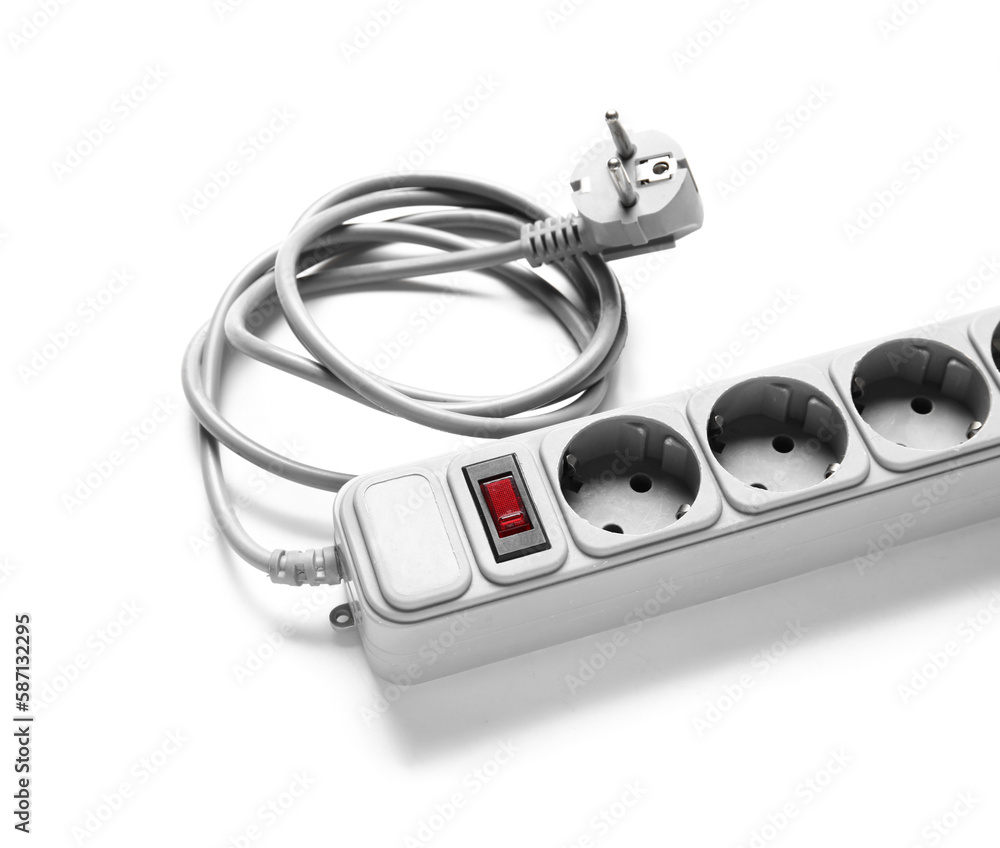 Electric extension cord isolated on white background Electric extension cord isolated on white background
