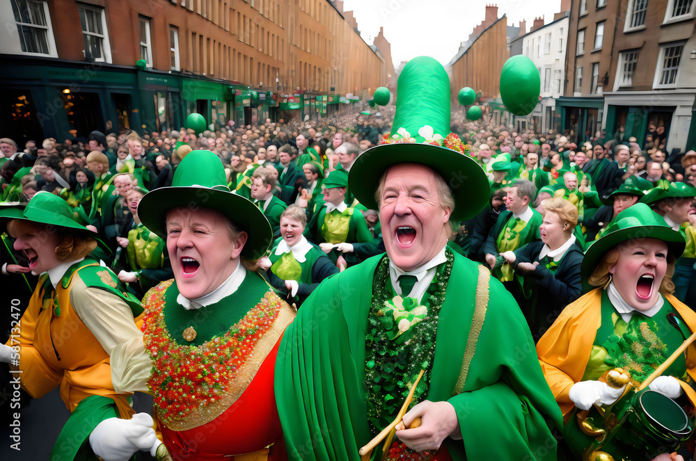st patrick's day parade in dublin, ireland - Generative AI Stock ...