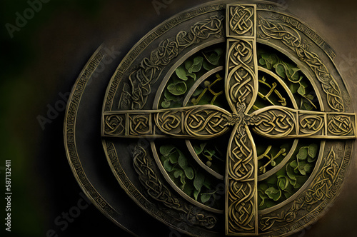 celtic cross wallpaper hd wallpaper - Generative AI