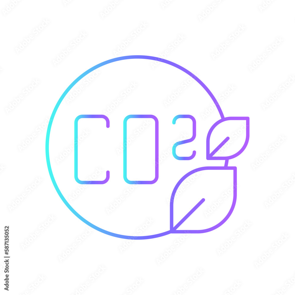 carbon dioxide eco-friendly icon with purple blue outline style. recycle, icon, eco, trash, ecology, nature, environment, green. Vector illustration carbon dioxide eco-friendly icon with purple blue outline style. recycle, icon, eco, trash, ecology, nature, environment, green. Vector illustration