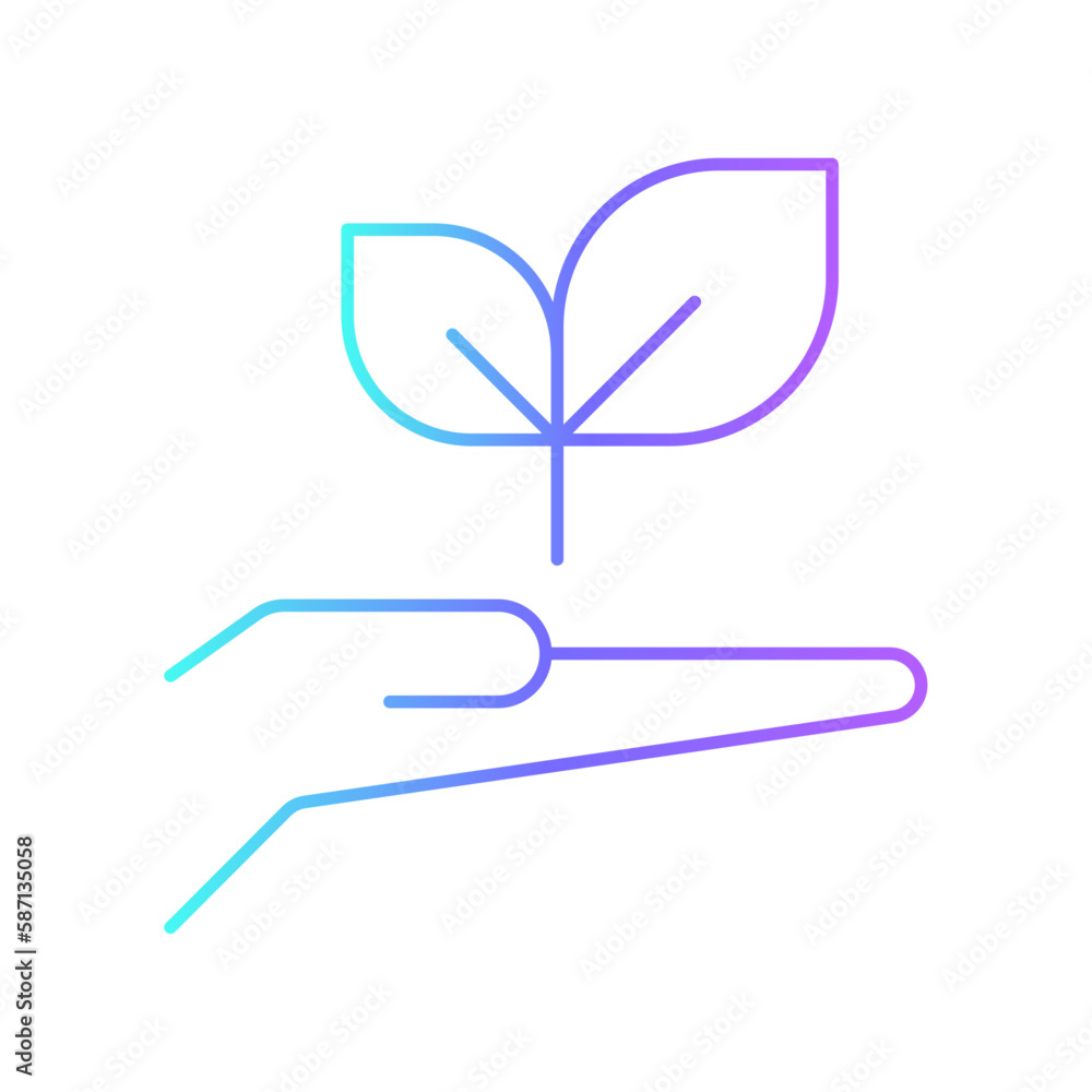 leaves eco-friendly icon with purple blue outline style. recycle, icon, eco, trash, ecology, nature, environment, green. Vector illustration leaves eco-friendly icon with purple blue outline style. recycle, icon, eco, trash, ecology, nature, environment, green. Vector illustration