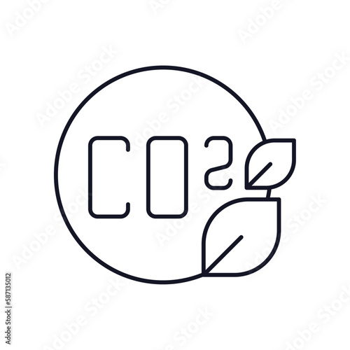 carbon dioxide eco-friendly icon with black outline style. recycle, icon, eco, trash, ecology, nature, environment, green. Vector illustration