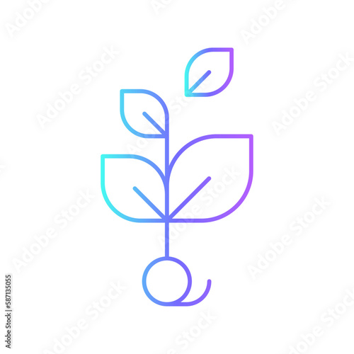 leaves eco-friendly icon with purple blue outline style. recycle  icon  eco  trash  ecology  nature  environment  green. Vector illustration