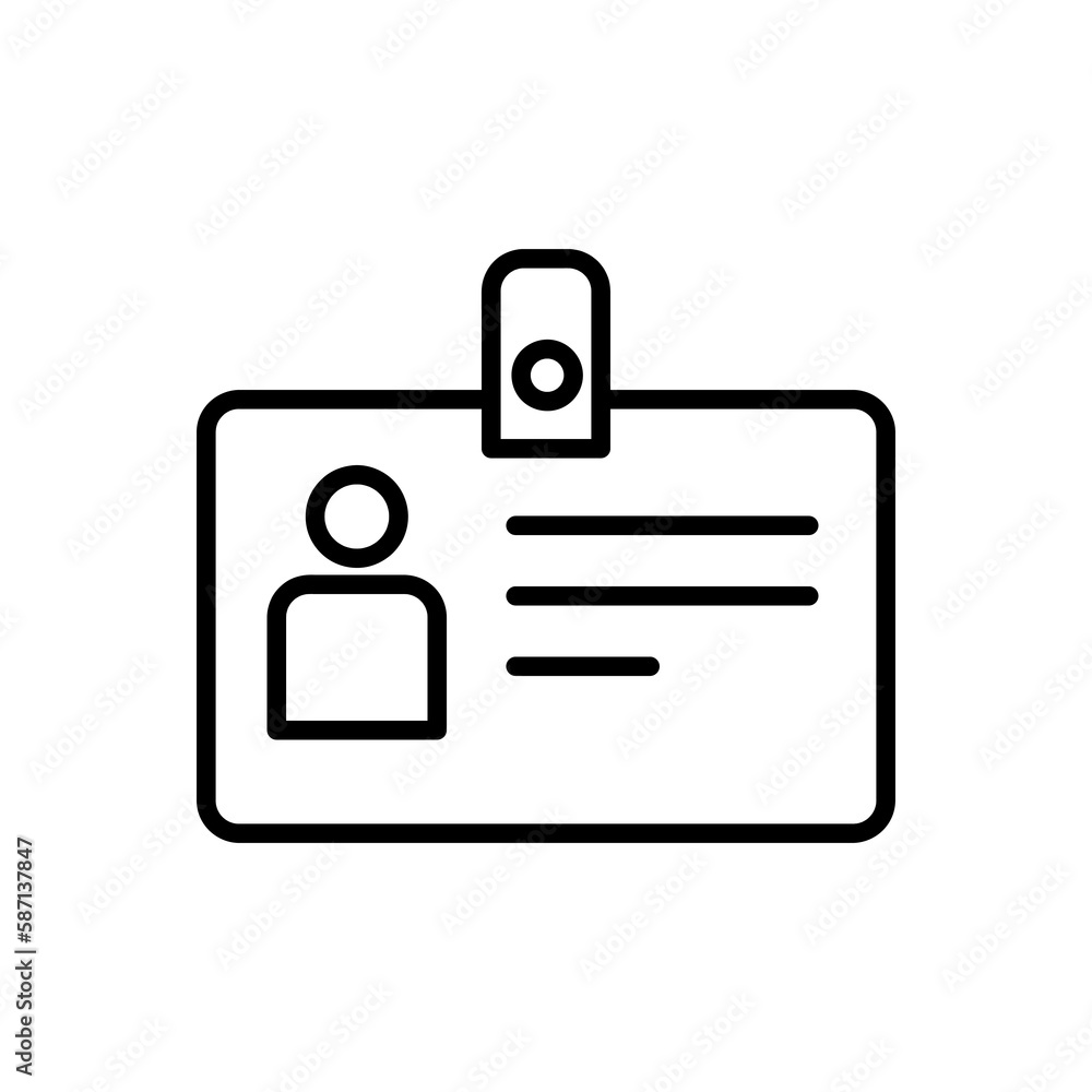 Identity Card Vector Icon, id card symbol. flat vector illustration for web site or mobile app.eps