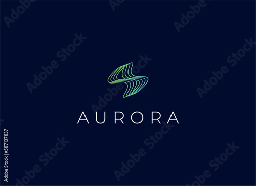 Aurora Light Logo Design. Northern Light Logo