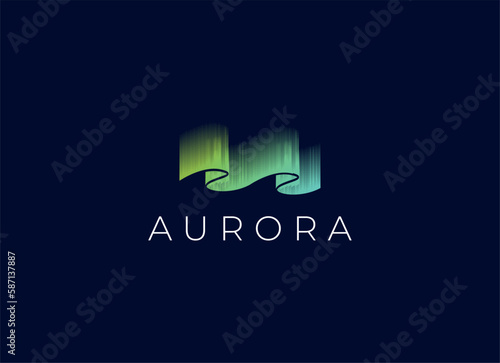 Aurora Light Logo Design. Northern Light Logo