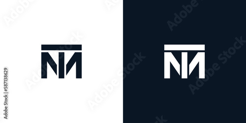 Modern and strong letter TM initials logo design
