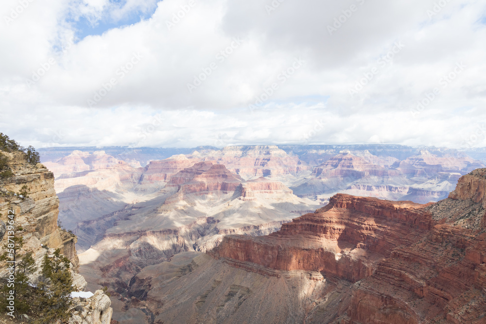 Views from the South Rim into the Grand Canyon National Park, Arizona