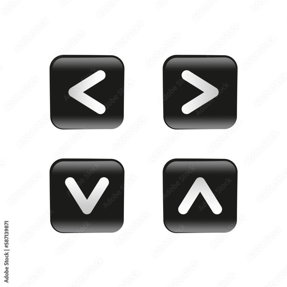 Buttons arrows squares on white background. Vector illustration. Buttons arrows squares on white background. Vector illustration.
