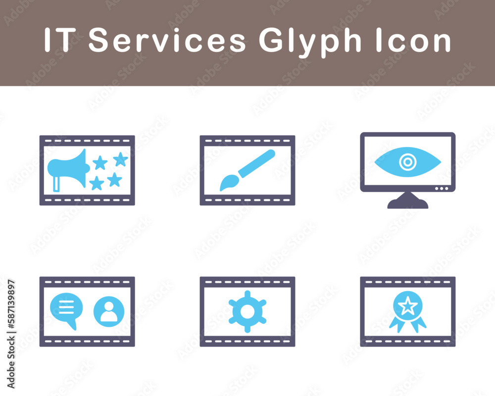 IT Services Vector Icon Set IT Services Vector Icon Set