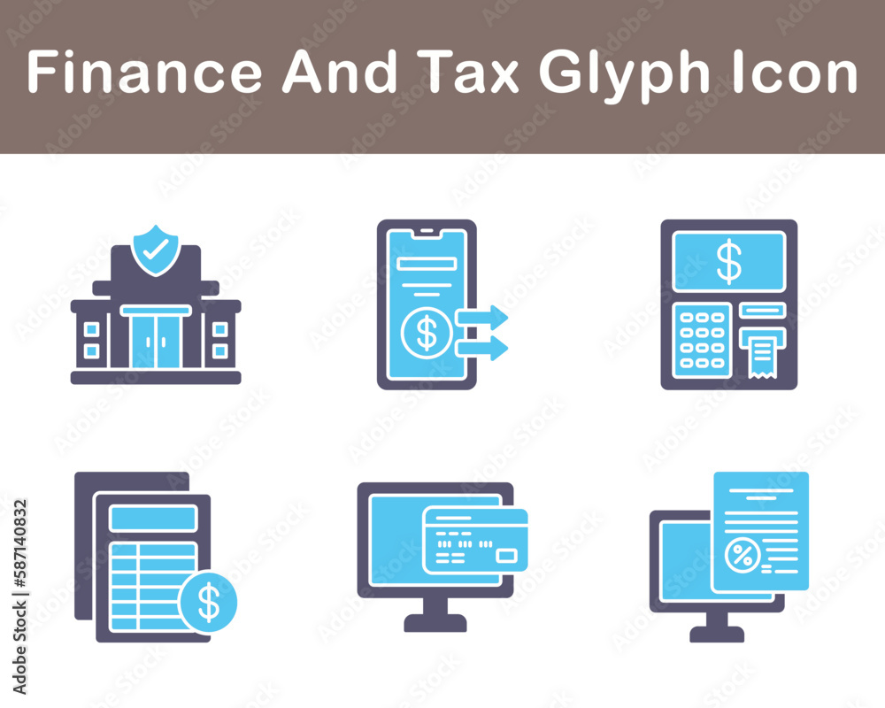 Finance And Tax Vector Icon Set Finance And Tax Vector Icon Set