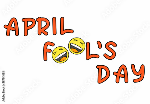 handwritten April Fools Day text isolated on white background
