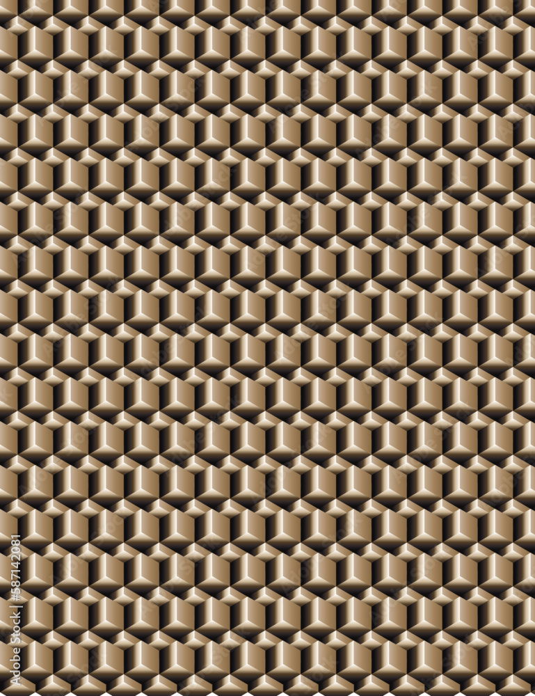 Gradient gray and copper 3d cubic geometric shape pattern background design vector Gradient gray and copper 3d cubic geometric shape pattern background design vector