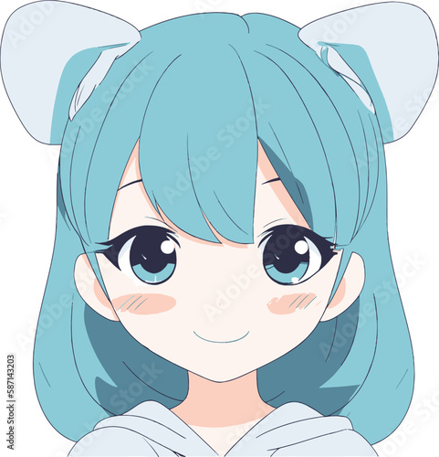 Anime style character young girl vector illustration design. Manga Anime girl  female manga cartoon Kawaii