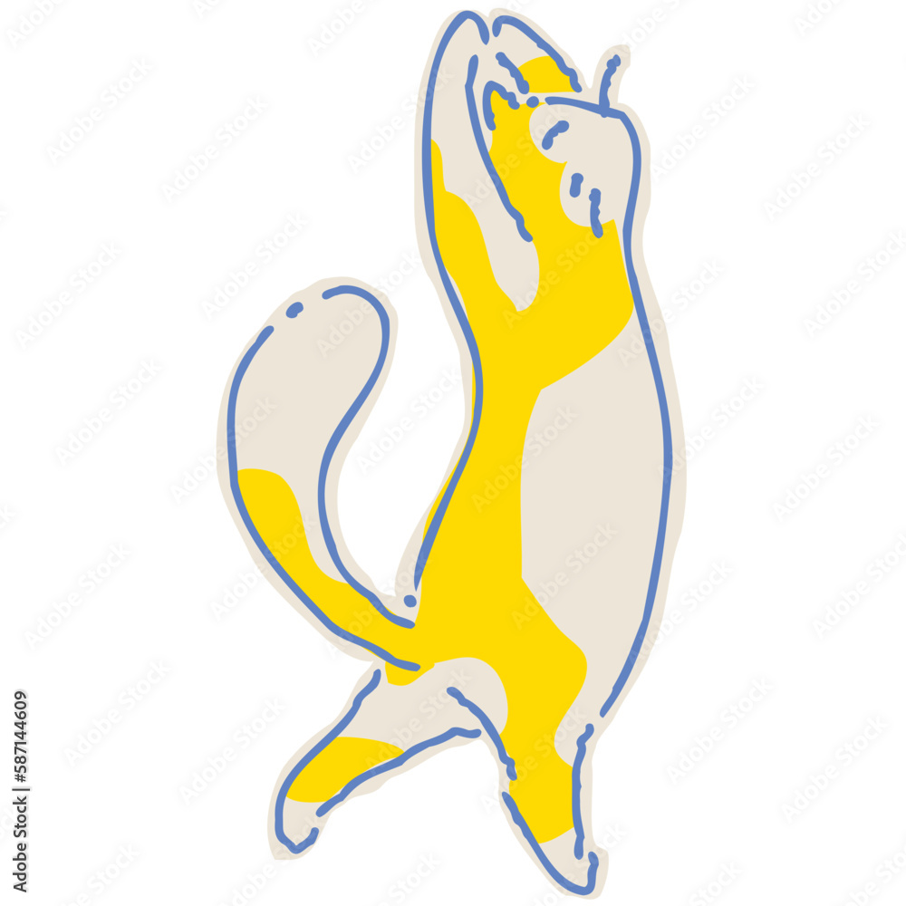 Obraz premium Cat fill color illustration
