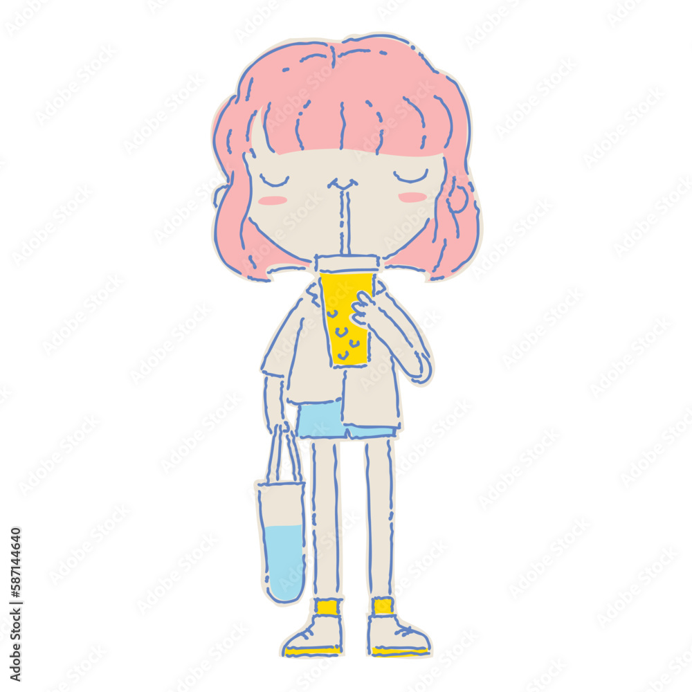 Woman fill color illustration Woman fill color illustration