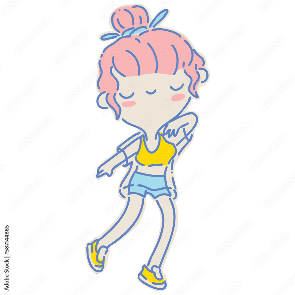 Woman fill color illustration Woman fill color illustration