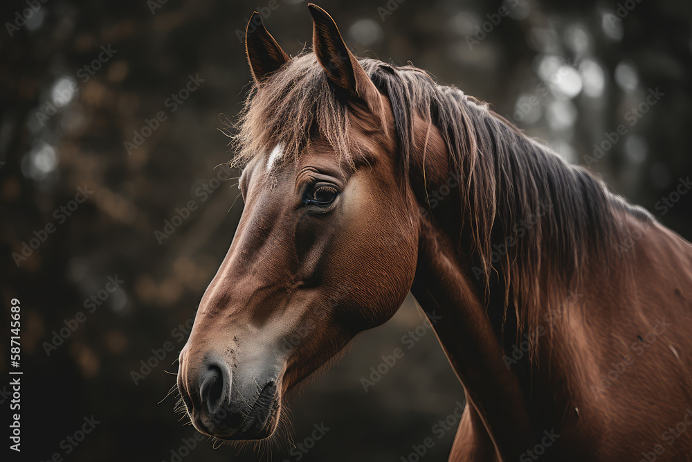 portrait of a horse- made with generative ai